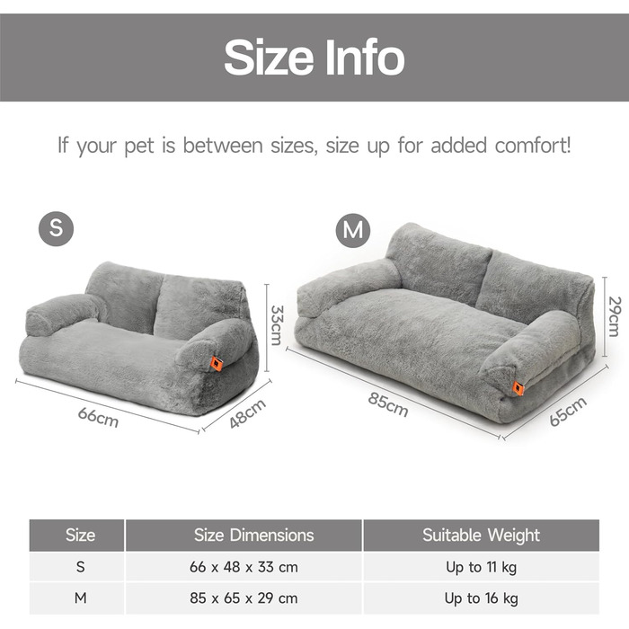 М'яке ліжко для котів та собак MeWoofun, сіре, 85x65x29 см