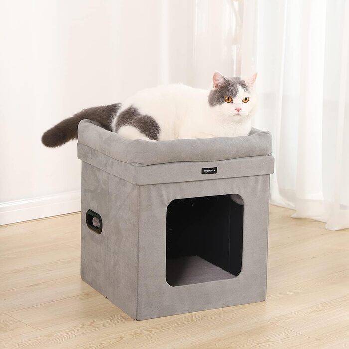 Складаний будиночок для котів Amazon Basics, 38x38x43 см, сірий