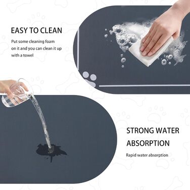 Килимок під годівницю для собак та котів, неслизький, швидковисихаючий, легко миється (зелений, 40x60 см)