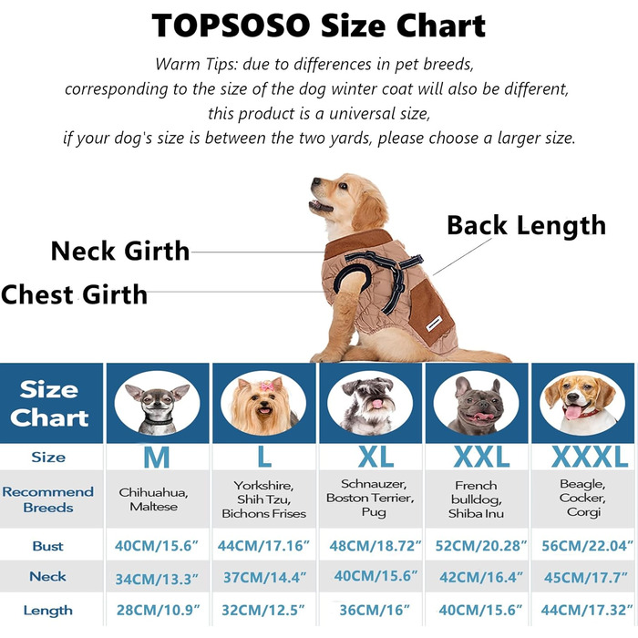 Тепла куртка для собак на зиму з поворотком для повідка, кишенями та світловідбиваючими смугами. Модна зимова жилетка для маленьких собак (Хакі M)