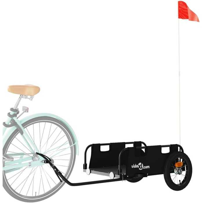 Причіп для велосипеда, вантажний та для собак, чорний, з оксфордської тканини та металу, для покупок та відпочинку