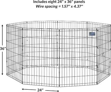 Вольєр для собак Midwest Homes for Pets 550-36 без дверей, 61x91 см, чорна E-покриття, 157x157x91 см