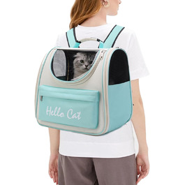 Рюкзак для кота та собаки PETCUTE з сіткою, дихаючий, з поводком, знімний килимок, ідеальний для прогулянок (світло-зелений)