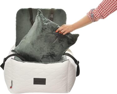 Автокрісло для собак Bella Weiß: комфортне та миготне автокрісло з штучної шкіри та плюшу, 55x55 см