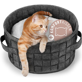Квіткове ліжко для котів ReaVET Samtpfoten - м'яке та зручне, з подушкою, з фетру