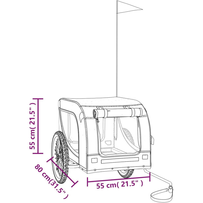 Фаркоп для велосипеда Gecheer, перевезення собак, вантажопідйомність 45 кг, чорний оксфордський матеріал, блакитний