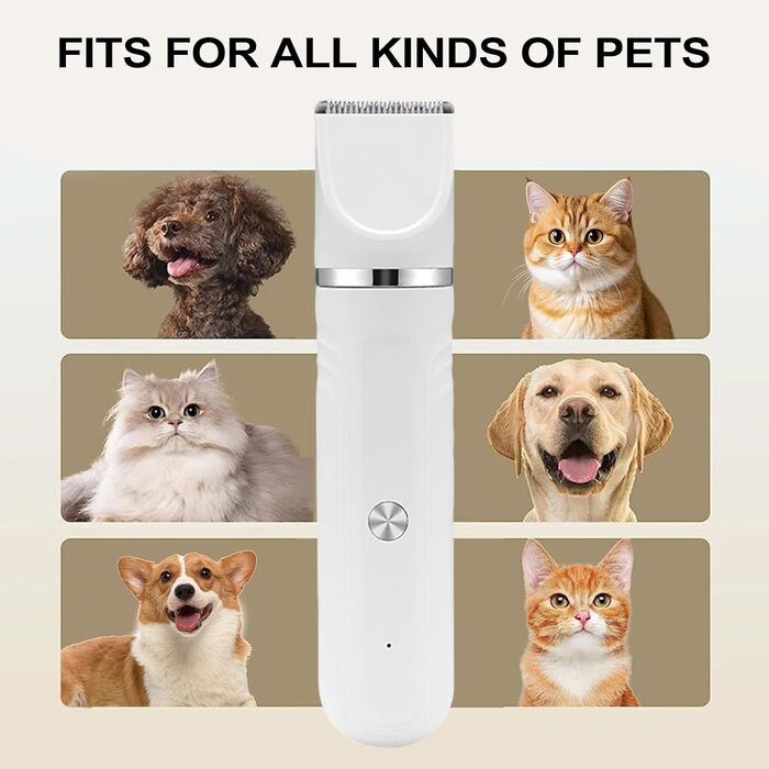 Набір для грумінгу собак 4-в-1 | Ножиці для догляду за шерстю собак, котів, цуценят. Білий інструмент для грумінгу вдома