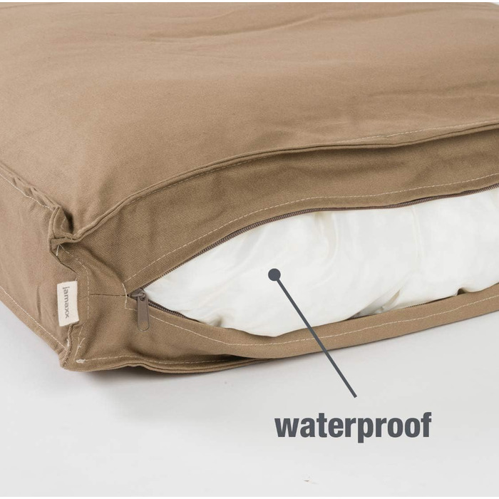 JAMAXX Преміум подушка для собак - ортопедична, з піною з пам'яті, знімний водонепроникний чохол, собаче ліжко з канвас-чохлом PDB1007 (S) 65x50 (L 90 x 70 x 15 см, кофейно-коричневий)