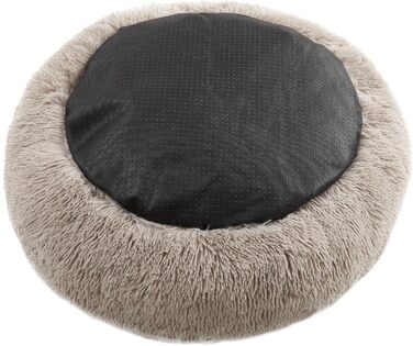 Ліжко для собак та котів Juicy Couture Devon, кругла, штучне хутро, велике, тауп/коричневе, 71x71x25 см