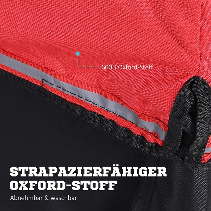 Причіп для велосипеда HOMCOM – вантажний причіп для дітей (червоний+чорний)