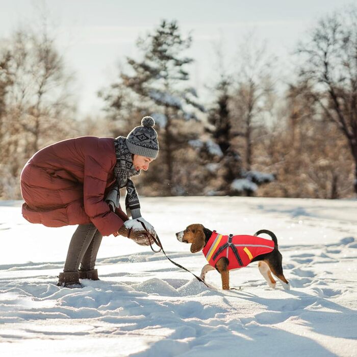 Теплий зимовий одяг для собак FeimaX: флісова куртка з блискавкою, для малих та середніх собак (червоний, 3XL)