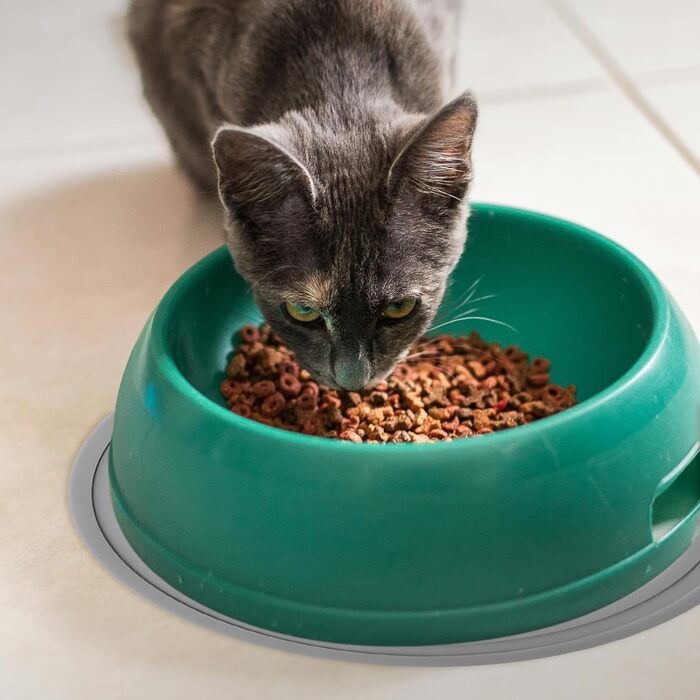 Силіконові килимки під годівниці для котів та собак, нековзкі, водонепроникні (сірий, 23.6 см)