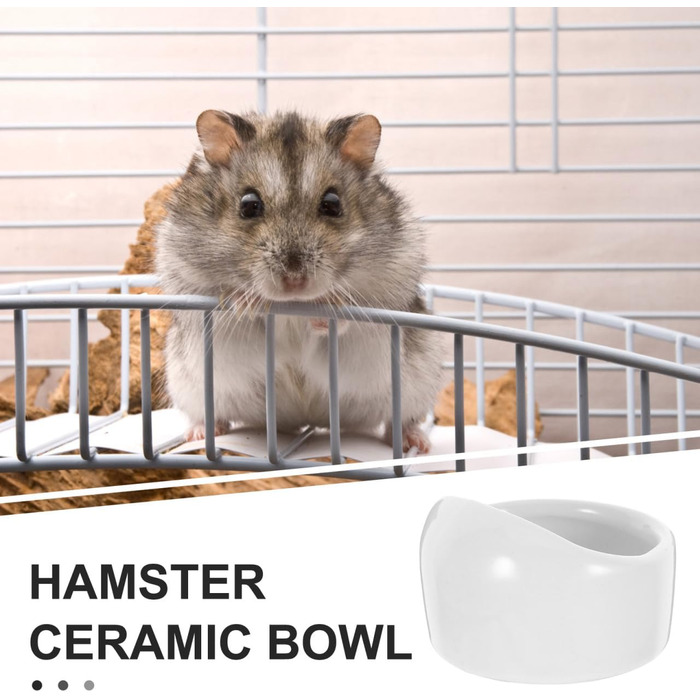 Набір мисок для гризунів Ipetboom (2 шт.) - білі миски для води та їжі для хом'яків, кроликів, морських свинок, мишей (середній)