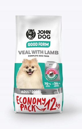 Сухий корм для собак John Dog Mini Adult з телятиною та ягнятиною, 12 кг