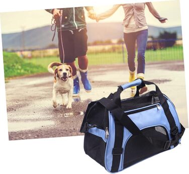 Рюкзак для вигулу собак і котів LOLIPPYY, великий, дихаючий, блакитний