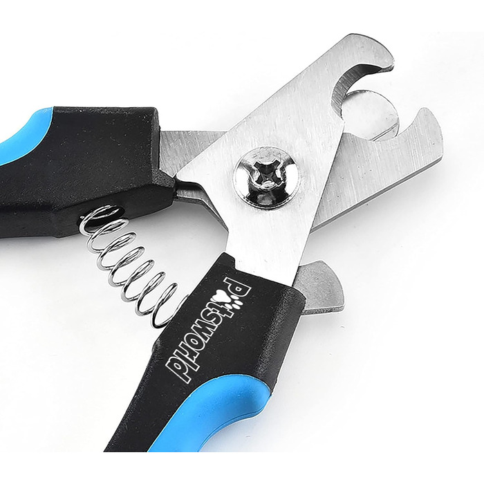 Професійні кусачки для обрізання кігтів собак та котів Paätsworld - безпечні, з обмежувачем, з нержавіючої сталі, з пилочкою (L) для великих собак, котів та гризунів