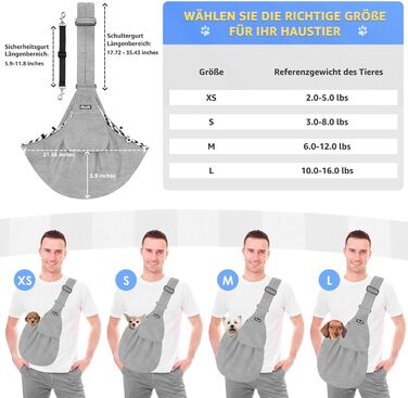 Сумка-переноска для собак SlowTon, сіро-пуловерний матеріал, для собак 4,5-7,2 кг, з регульованим плечовим ременем та передньою кишенею