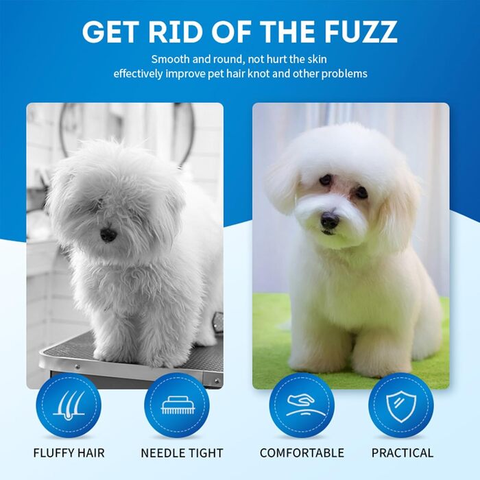 Щітка для котів Sylswx з парою, 3 в 1, для довгої та короткої шерсті, також для собак, проти статичної електрики та ковтунів, біла