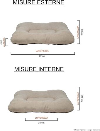 Подушка для собак та котів Gepolstert, 77x60 см, поліестер, кремовий колір