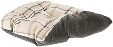 Ліжко для собак та котів Ferplast CHARLES - м'яке велюрове ліжко з подушкою, 68 x 47 x 25 см, коричневе