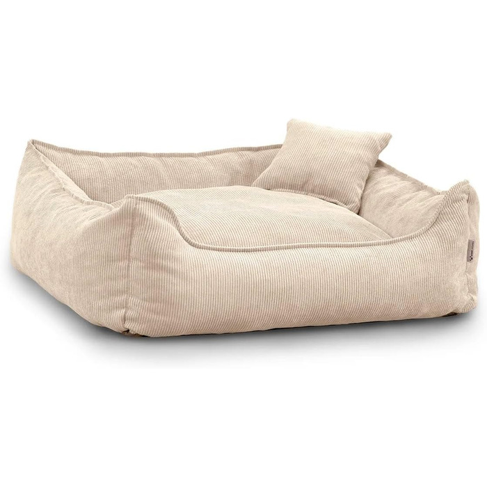 Gutekissen® Lucky: М'яке собаче ліжко - килимок для собак великих та малих порід. Легко миється, з поліуретановою начинкою та знімним чохлом (Крем, S - 65x55)