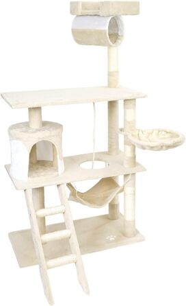 Дряпальня для котів Wiltec 141 см: кігтеточка, будиночок, гамак, ліжко