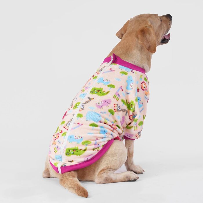 Теплий зимовий пуловер LovinPet для собак Бульдога, рожевий XX-Large. Зимовий одяг для тварин, комфортний фланелевий халат, одяг для собак на осінь та зиму