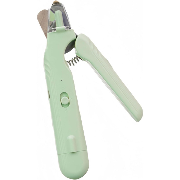 Триммер для обрізання кігтів домашніх тварин з LED-підсвічуванням для собак та котів. Безпечний інструмент для догляду, запобігає розшаруванню кігтів. Професійні ножиці для кігтів для маленьких собак. Зелений колір.