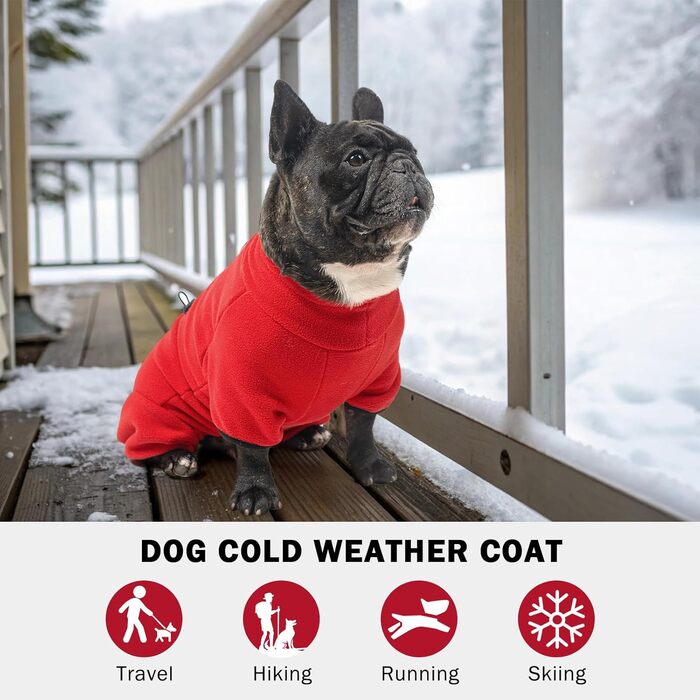 Зимовий теплий одяг для собак SCENEREAL: флісовий пуловер з інтегрованим шлейкою, тепла куртка з ролетним коміром для маленьких та великих собак