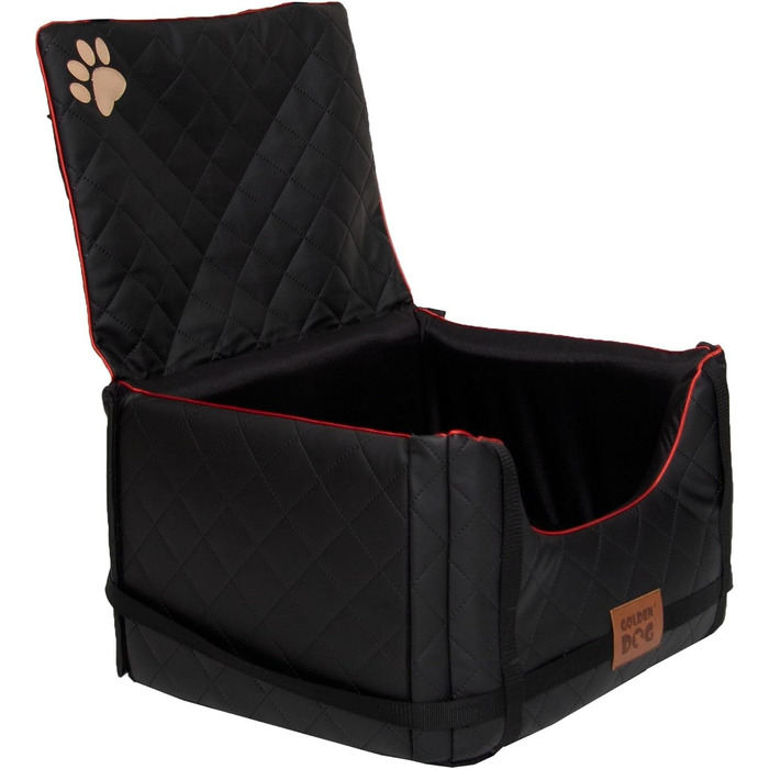 Автомобільний лежак для собак Golden Dog M - 52x44x33 см, чорний, з кріпленням ISOFIX, водонепроникний, з підкладкою