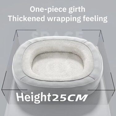 Ортопедичне ліжко для собак, кругла форма, Donut-дизайн, антистресове подушення, ліжко-софа для собак та котів, тепле зимове, з пам'яті ефекту піна, кошик для собак, м'яке покриття, сірий колір, розмір L