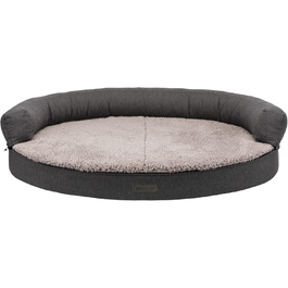 TRIXIE ортопедичний диван для собак Vital Bendson, овальний, 100×80 см, темно-сірий/світло-сірий