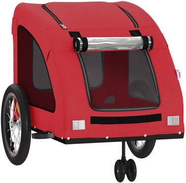Фургон для собак VidaXL - червоний, 45 кг, Oxford-Gewebe, з прапором та відбивачами