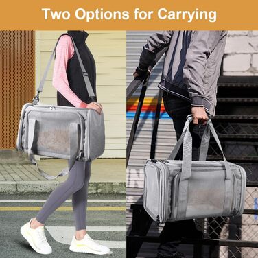 Складана переносна сумка-бокс для собак та котів VSSHE, 15 кг, сіра