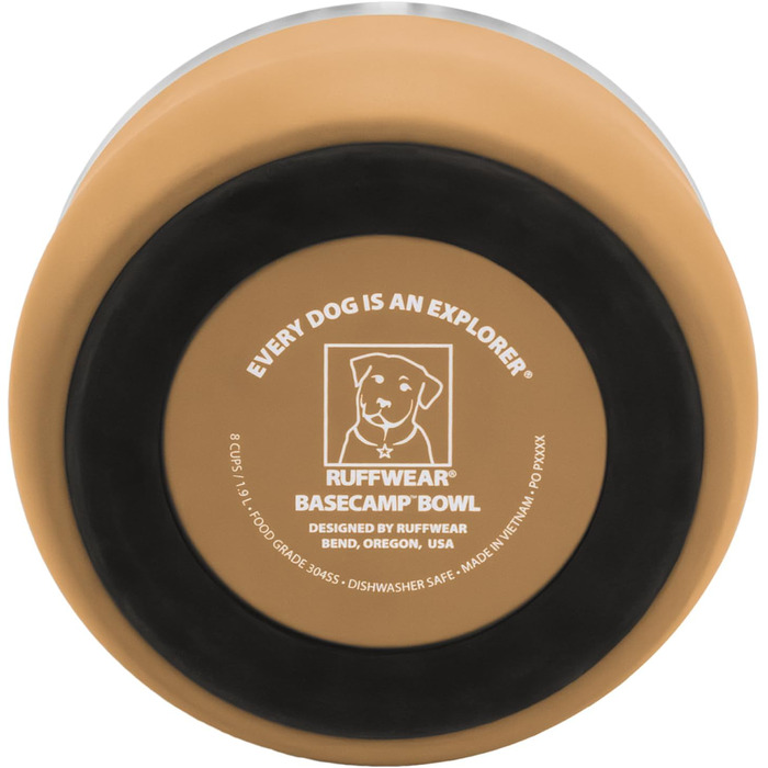 Нічна миска для собак Ruffwear Basecamp Napf з нержавіючої сталі, легка та портативна для ласощів, корму та води, неслизька, придатна для миття в посудомийній машині та витокостійка