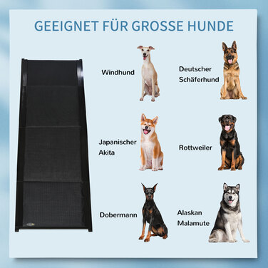 PawHut Pet Ramp Dog Ramp Складний автомобільний пандус, рампа для багажника з алюмінію, нековзний помічник для посадки собак для легкових автомобілів, вантажівок та позашляховиків, до 40 кг, 158 x 43.5 см | Аосом