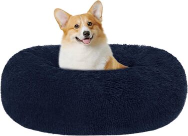 Ортопедичне ліжко для собак, кругле, м'яке, для котів та собак, 70 см, Navyblau (темно-синій)