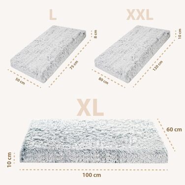 Ліжко для собак Amazinggirl: м'яке, миється, 100 x 60 см (Сірий)