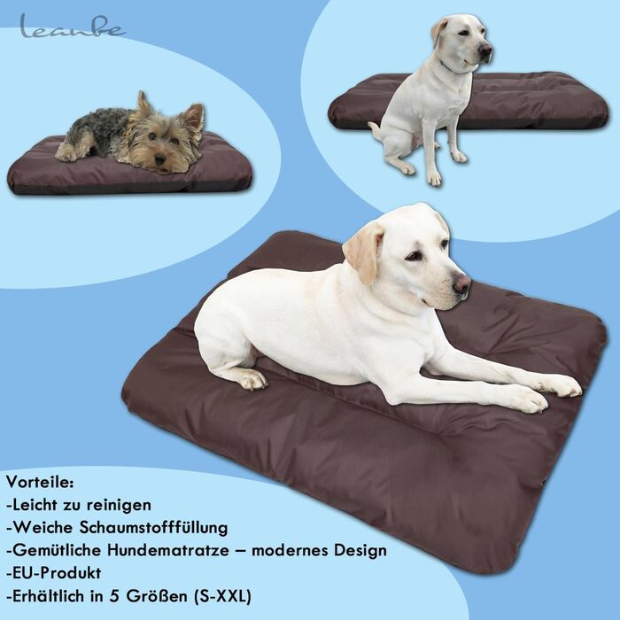 Килимок для собак, лежанка для собак, матрац для собак - зручний лежак для вашого улюбленця (60x50x6 см, Колір: Коричневий Оксфорд)