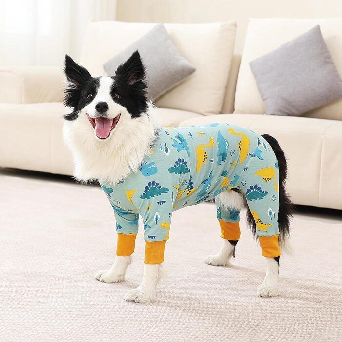 Захисний боді для собак після операції FeimaX: захист від лизання, дихаючий, для собак після кастрації (дівчата та хлопці), альтернатива електронного нашийника, для великих та середніх собак, дизайн динозавр