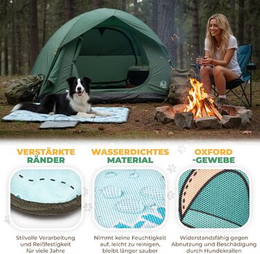 Водонепроникний килимок для собак | Зручний у подорожах, ізольований, з неслизькою поверхнею | Підходить для кемпінгу та відпочинку | Легкий, миючий, для собак