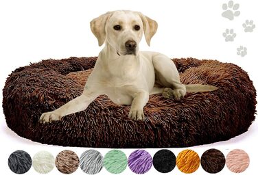 Ортопедичне ліжко для собак великих та екстра-великих порід, м'яке, з плюшу, легко миється, 40 см, кавовий колір