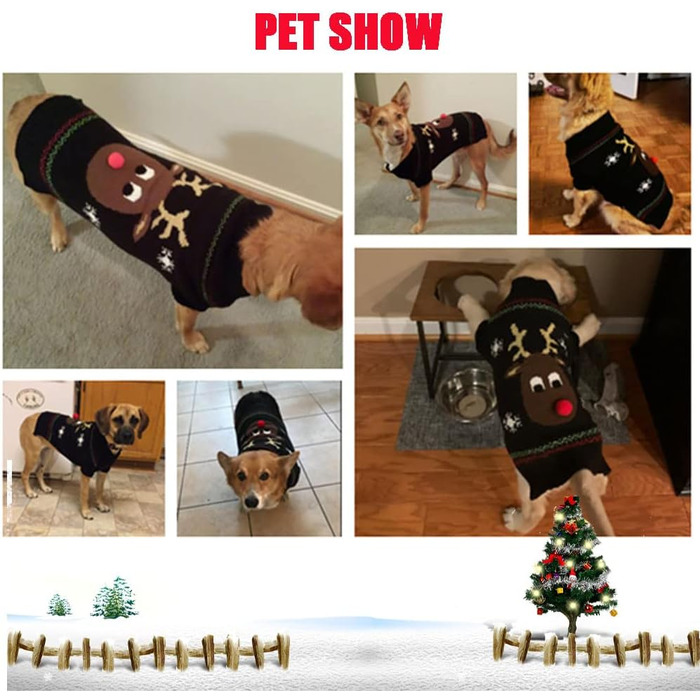 Пуловер для собак з бавовни на святкування Різдва та зими. Теплий і стильний костюм для тварин XL. Ідеальний подарунок для цуценя!