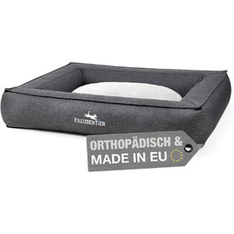 FREUDENTIER® Ортопедичне ліжко для собак | M-XXL | Прачне та легке у догляді | Преміум якість, Made in Europe | Для великих, середніх та маленьких собак (L 100x70cm)