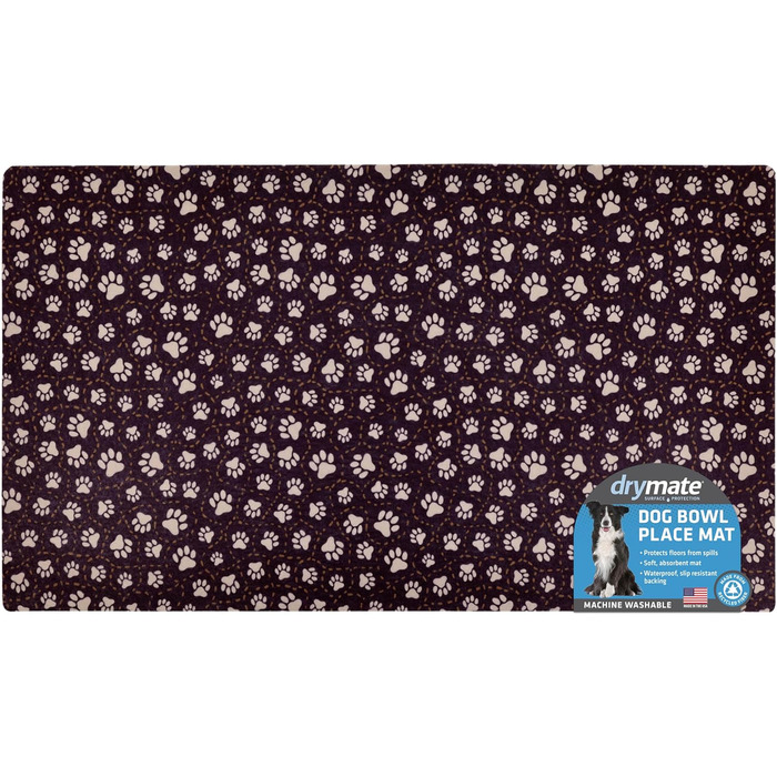 Підкладка для собак та котів Drymate, вбираючий матеріал, водонепроникна основа, антиковзаюча, для прання в машині, міцна, 30,5 x 50,8 см, кольори: Індійське літо Туркіс, Paw Path Tan