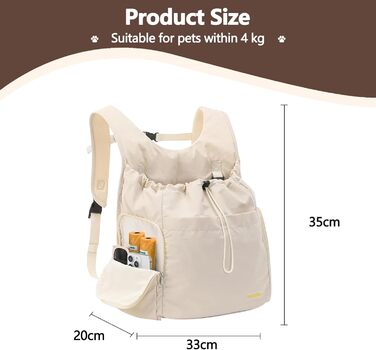 Рюкзак-переноска для собак Galatée: зручний та вентильований для подорожей, кемпінгу та прогулянок