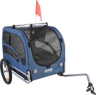 VEVOR Причіп для собак, вантажопідйомність до 45,4 кг, легкий, складна конструкція, універсальний кріплення, відбивачі, прапор