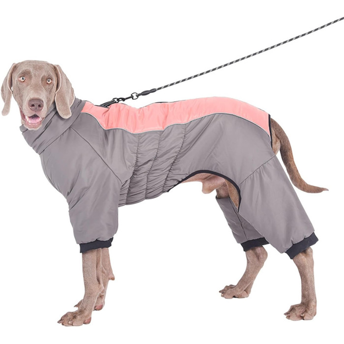 Зимовий теплий одяг для собак з отвором для повірця, вітронепроникна куртка для собак, зимовий одяг для малих, середніх та великих собак (2XL, Рожевий) 2XL Рожевий