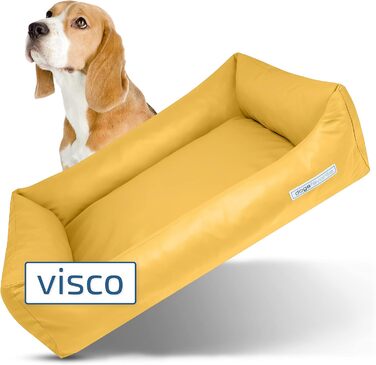 Жовте ліжко для собак L: 115 x 85 см - м'яке віско-ліжко, корзинка, диван, килимок для собак, преміум якість