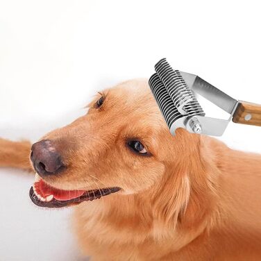 Щітка для видалення підшерстка для собак, двостороння, гребінець для собак та котів, інструмент для видалення ковтунів, гребінець для підшерстка, видалення ковтунів для собак та котів